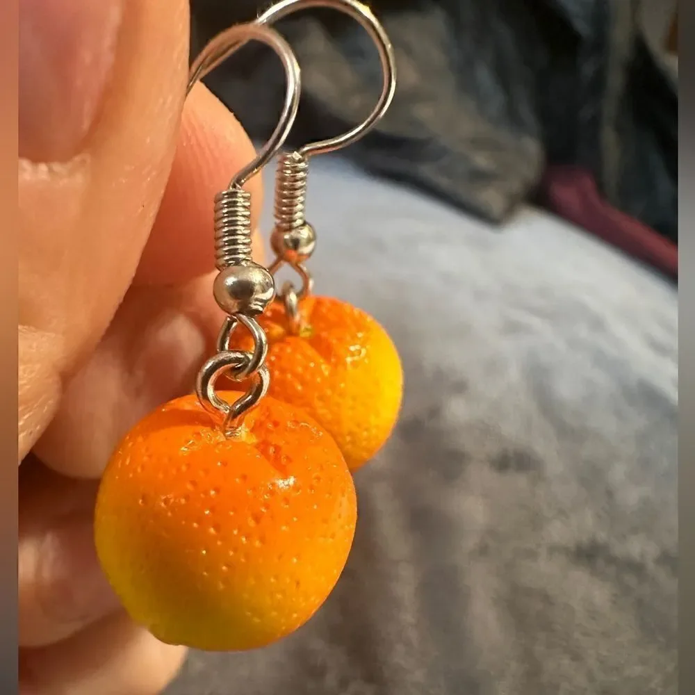 ORANGE women's earrings/ kids